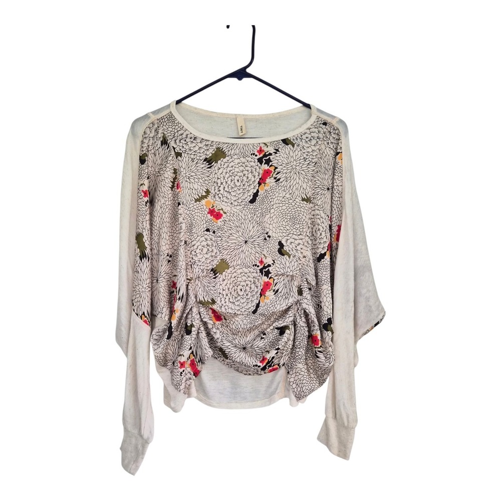 Anthropologie Tiny Floral Dolman Top XXS Oversized Draped Batwing Boho Artsy